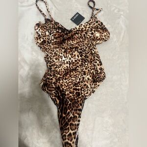 NWT forever 21 velvet thong bodysuit-small